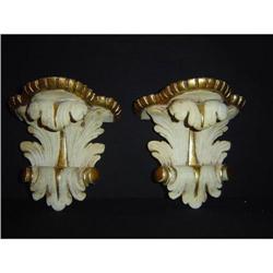 Antique Pair of Wood Wall Brackets #2156854