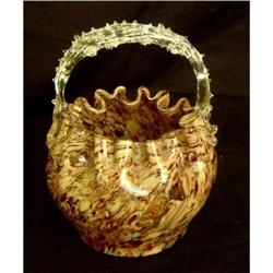 Antique English Art Glass  Wedding Basket  #2156880