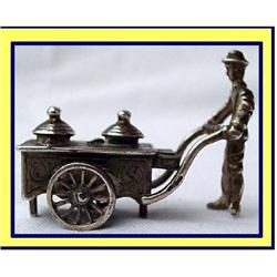 MINIATURE  DUTCH SILVER SOUP SELLER W CART #2156913