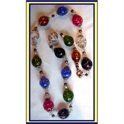 MULTICOLOR VENETIAN MURANO GLASS  NECKLACE 1940#2156914