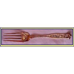 WHITING DRESDEN S SILVER ENAMEL SERVING FORK #2156916