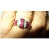 Image 1 : Brilliant Rubies and Diamond Ring Set in 14 kt #2168330