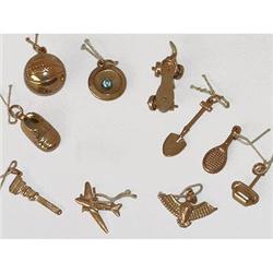 10 Vintage Sterling Silver Charms #2168556