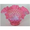 Image 1 : Fenton Cranberry Opalescent Hobnail Ruffle Bowl#2168563