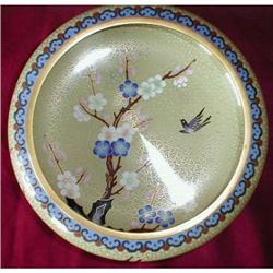 CLOISONNE Bowl CHERRY Blossoms & Birds JAPAN #2168753