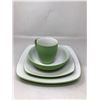 Image 1 : Lot Of 4 Matching Dishes And Mug (Green)