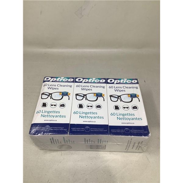 Optico Lens Cleaning Wipes (3 X 60 Wipes)