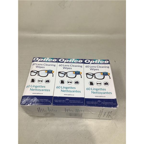 Optico Lens Cleaning Wipes (3 X 60 Wipes)