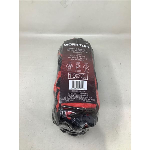 Work Tuff Nitrile Coated General Purpose Gloves (10 Pairs)