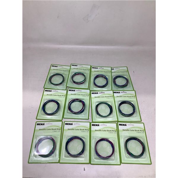 Menji Metallic Color Book Ring Lot Of 12