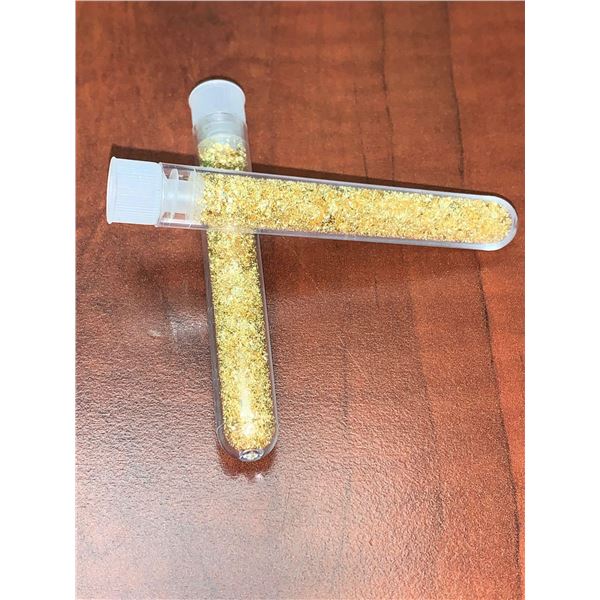 Lot of 2 large Vials Golden Flaking Material