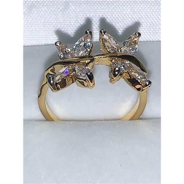 Ladies Butterfly Shaped Gemstone Ring size 7