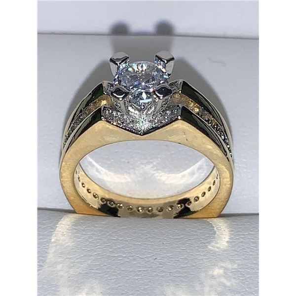 Ladies 1.0 carat solitaire 14K GP Ring size 7