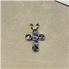 Image 1 : 10K Yellow Gold Sapphire Pendant (~Size 0) (~length 0 inches) (~weight 0.32g), Made in Canada, Sugge