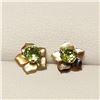 Image 1 : 10K Yellow Gold Peridot Earrings (~Size 0) (~length 0 inches) (~weight 0.47g), Made in Canada, Sugge
