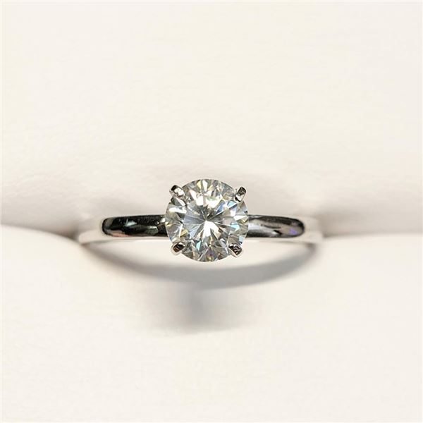 10K White Gold Moissanites(0.83ct) Ring (~Size 8) (~length 0 inches) (~weight 1.12g), Made in Canada