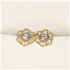 Image 1 : 10K Yellow Gold Cubic Zirconia Earrings (~Size 0) (~length 0 inches) (~weight 1.4g), Made in Canada,