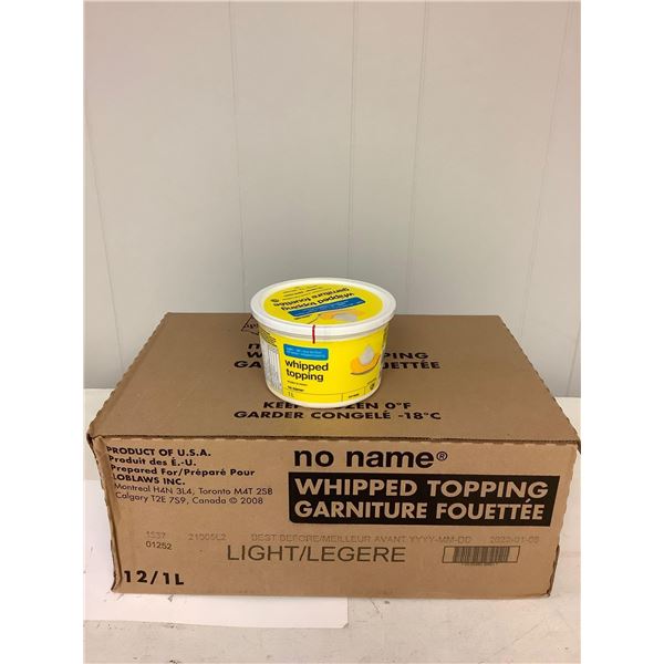 No Name Whipped Topping light case lot 12 x 1L