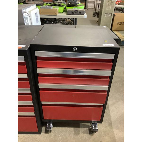 Metal Top Tool Box w/ Wheels In Red (21 3/4in x 16in x 28in)