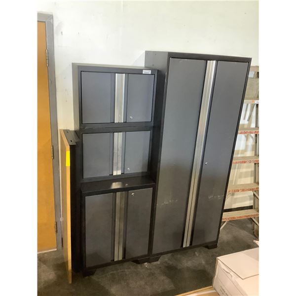 4-Piece Metal Cabinet Set in Grey (28in x 14in x 22in and 28in x 22in x 32in and 28in x 22in x 32in 