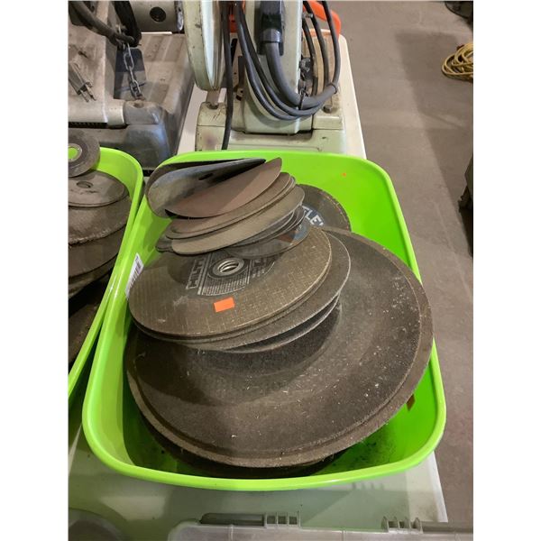 Bin of Assorted Grinder Wheel Discs
