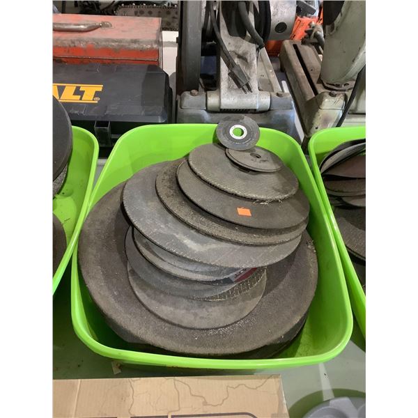 Bin of Assorted Grinder Wheel Discs