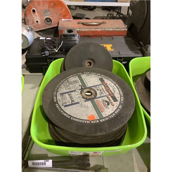 Bin of Assorted Grinder Wheel Discs