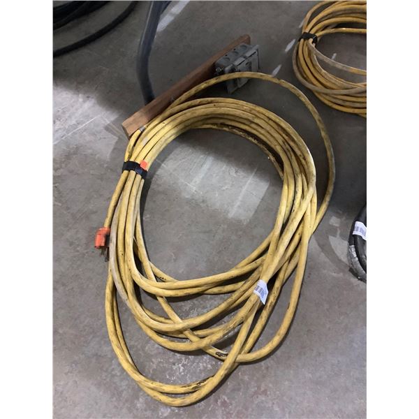 Yellow Extension Cord w/ Mounted Box 110v