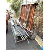 Image 1 : Lot of Scaffolding includes 5 panel with cross beams, wheels and decking as pictured