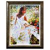 Image 1 : Igor Semeko- Hand Embellished Giclee on Canvas "Lady in White Dress"