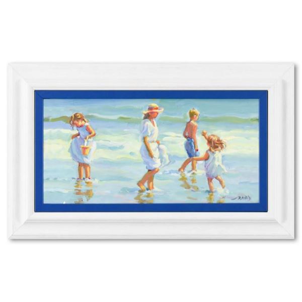 Lucelle Raad, "Family Outing" Framed Original Acrylic Painting on Canvas, Hand Signed with Letter of