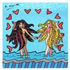 Image 1 : Britto, "Gemini Girls (Black & White)" Hand Signed Limited Edition Giclee on Canvas; Authenticated.