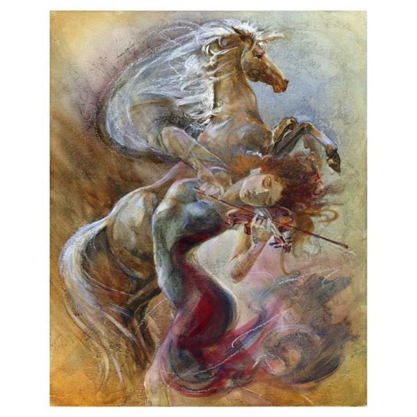 Lena Sotskova, "Free Spirit" Hand Signed, Artist Embellished Limited Edition Giclee on Canvas with C