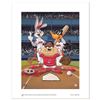 Image 1 : "At the Plate (Indians)" Numbered Limited Edition Giclee from Warner Bros. with Certificate of Authe