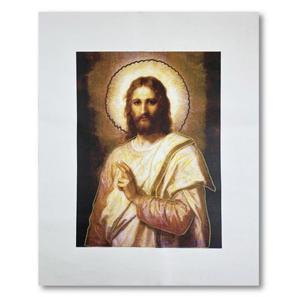 Steve Kaufman (1960-2010) "Jesus Peace (State 2)" Hand Signed and Numbered Limited Edition Hand Pull