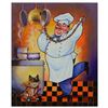 Image 1 : Alexander Ischenko, "Dog and the Chef" Original Acrylic Painting on Canvas, Hand Signed with Letter 