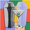 Image 2 : Steve Kaufman (1960-2010) "Martini" Hand Embellished Limited Edition Hand Pulled Silkscreen on Canva