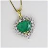 Image 2 : Gorgeous Heart Shaped Emerald and Diamond Pendant