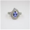 Image 1 : Fabulous Paisley shaped Tanzanite and Diamond Ring