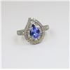 Image 2 : Fabulous Paisley shaped Tanzanite and Diamond Ring