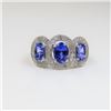 Image 1 : Brilliant Triple Tanzanite and Diamond Ring