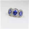 Image 3 : Brilliant Triple Tanzanite and Diamond Ring