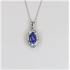 Image 1 : Radiant Tanzanite and Diamond Pendant