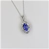 Image 2 : Radiant Tanzanite and Diamond Pendant