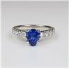 Image 1 : Exquisite Pear Shaped Blue Sapphire and Diamond