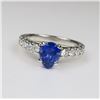 Image 2 : Exquisite Pear Shaped Blue Sapphire and Diamond