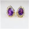 Image 1 : Vintage Style Amethyst and Diamond Earrings