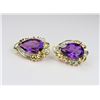 Image 3 : Vintage Style Amethyst and Diamond Earrings