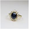 Image 2 : Royal Blue Sapphire and Diamond Ring