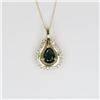 Image 1 : Green Tourmaline and Diamond Pendant
